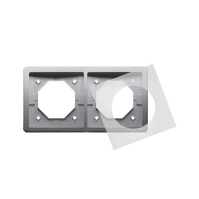 Telaio doppio per versione antispruzzo IP44 con set di guarnizioni, inox (metallico)