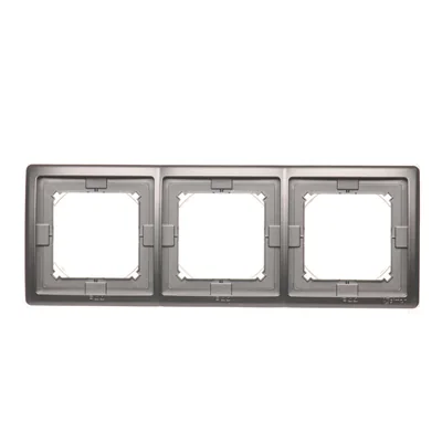 Telaio triplo per versione antispruzzo IP44 con set di guarnizioni, inox (metallico)