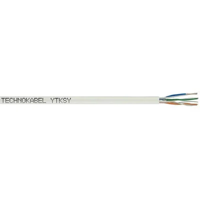 Telekomunikační staniční kabel se stíněním YTKSYekw 1x2x0,8 bílý