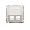 Telephone jack cover on Keystone double diagonal with a white label