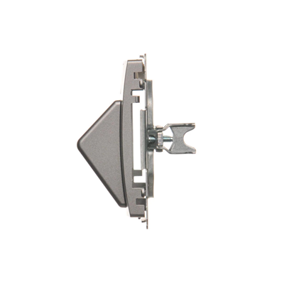 Telephone jack cover on Keystone, double diagonal with inscription field inox (metallic)