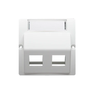 Telephone jack cover on Keystone oblique. Installation of the screw socket to the white box
