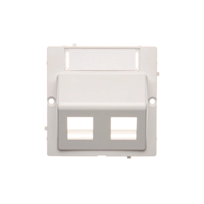 Telephone jack cover on Keystone oblique. Installation of the screw socket to the white box