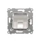 Telephone jack cover on Keystone single diagonal with description field (module) white
