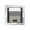 Telephone jack cover on Keystone single diagonal with inscription field (module) anthracite (metallic)