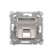 Telephone jack cover on Keystone single diagonal with inscription field (module) brown matt (metallic)