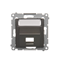 Telephone jack cover on Keystone single diagonal with inscription field (module) brown matt (metallic)