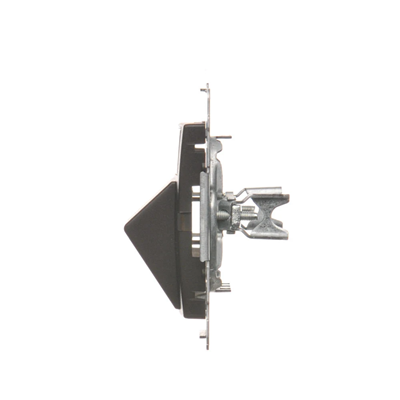 Telephone jack cover on Keystone single diagonal with inscription field (module) brown matt (metallic)