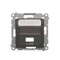 Telephone jack cover on Keystone single diagonal with inscription field (module) brown matt (metallic)