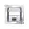 Telephone jack cover on Keystone single diagonal with inscription field (module) silver (metallic)