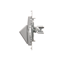 Telephone jack cover on Keystone single diagonal with inscription field (module) silver (metallic)