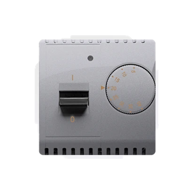 Temperature controller with internal sensor, 16A, 230V. Mounting the screw socket to the box, inox (metallic)