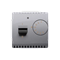 Temperature controller with internal sensor, 16A, 230V. Mounting the screw socket to the box, inox (metallic)