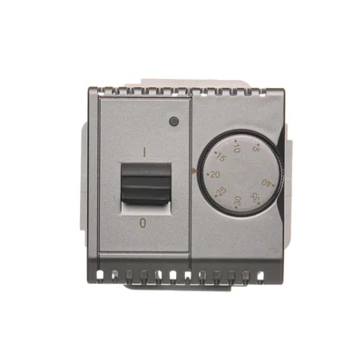 Temperature controller with internal sensor, 16A, 230V. Mounting the screw socket to the box, inox (metallic)