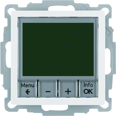 Temperature controller with timer control with changeover contact and central element 5-40°C 230V - Glossy white - B.SQUARE