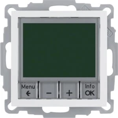 Temperature controller with timer control with changeover contact and central element 5-40°C 230V - Glossy white - B.SQUARE