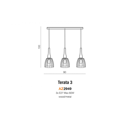 TERATA 3 Black pendant lamp