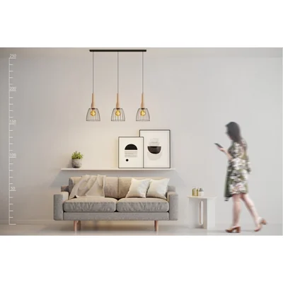 TERATA 3 Lampa wisząca czarna