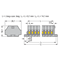 Terminal block 2-wire 2.5mm² 2-way gray with screw fixing