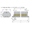 Terminal block 2-wire 4mm² 8-way gray screw fixing 100 pcs.