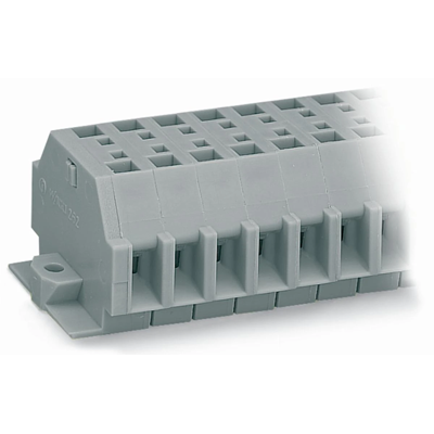 Terminal block 2-wire 4mm² 8-way gray screw fixing 100 pcs.