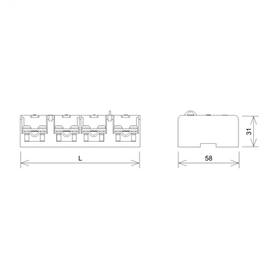 Terminal block, 5 x 35 mm2 L35/5