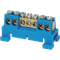 Terminal block 7 holes blue low base