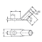 Terminal de ojal tubular angular de 45°, cobre estañado, 10 mm², con tornillo M5, 5 uds.