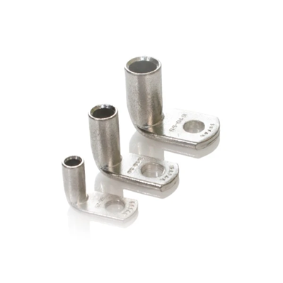 Terminal de ojal tubular angular de 90°, cobre estañado, 50 mm², para tornillo M12, 5 uds.