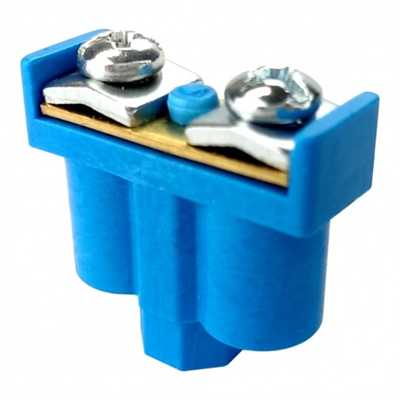 Terminal doble 2x1-4mm2 400V azul