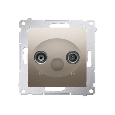 Terminal R-TV antenna socket for pass-through sockets (module) gold (metallic)