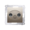 Terminal R-TV antenna socket for pass-through sockets (module) gold (metallic)