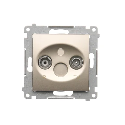 Terminal R-TV antenna socket for pass-through sockets (module) gold (metallic)