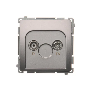 Terminal R-TV antenna socket for pass-through sockets (module) inox (metallic)