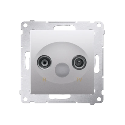 Terminal R-TV antenna socket for pass-through sockets (module) silver (metallic)