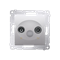 Terminal R-TV antenna socket for pass-through sockets (module) silver (metallic)