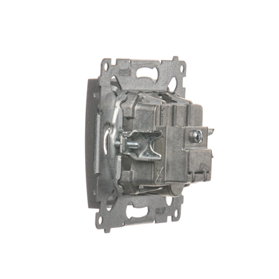 Terminal R-TV antenna socket for pass-through sockets (module) silver (metallic)