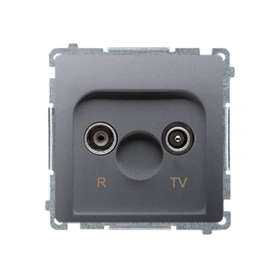 Terminal R-TV antenna socket separated (module) inox (metallic)