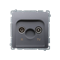 Terminal R-TV antenna socket separated (module) inox (metallic)