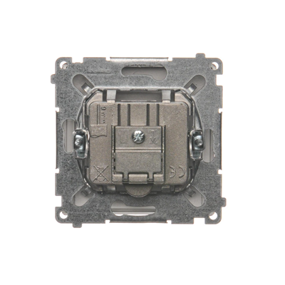 Terminal R-TV antenna socket separated (module) inox (metallic)