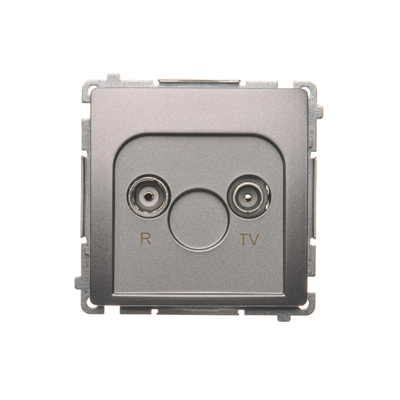 Terminal R-TV antenna socket separated (module) inox (metallic)