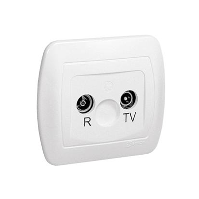 Terminal R-TV antenna socket, separated white