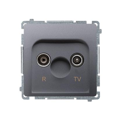 Terminal R-TV-Antennendose für Durchgangsdosen (Modul) Inox (metallisch)