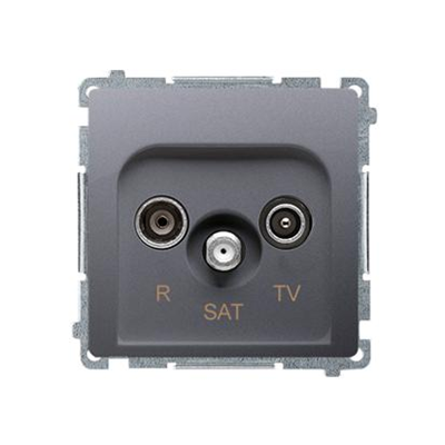 Terminal R-TV-SAT antenna socket (module) inox (metallic)