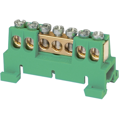 Terminal strip 7 holes green low base