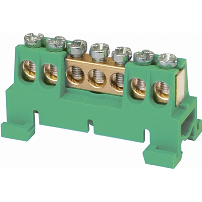 Terminal strip 7 holes green low base