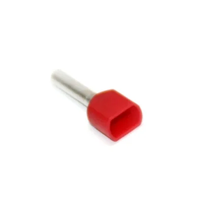 Terminale a doppio manicotto isolato in rame 2x1,5 mm² 8 mm DUID-2x1.5-8CR rosso