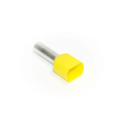 Terminale a doppio manicotto isolato in rame 2x6,0 mm² 14 mm DUID-2x6.0-14ZO giallo