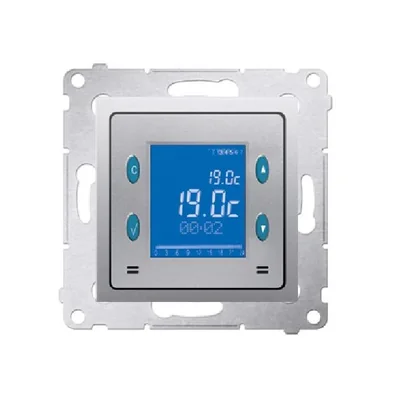 Termostat cyfrowy z wewnętrznym czujnikiem temperatury (moduł), srebrny (metalik)