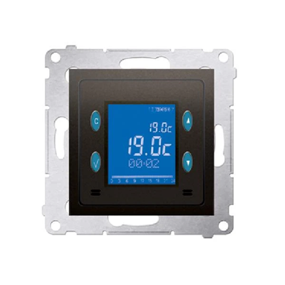 Termostato digital con sensor de temperatura interno (módulo), marrón mate (metálico)